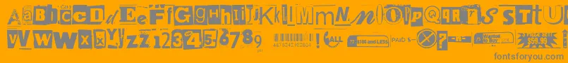 Anonymousclippings-Schriftart – Graue Schriften auf orangefarbenem Hintergrund