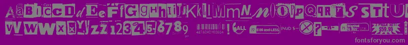 Anonymousclippings Font – Gray Fonts on Purple Background