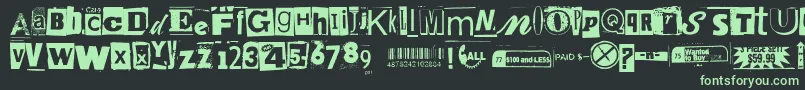 Anonymousclippings Font – Green Fonts on Black Background