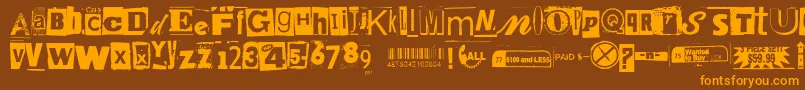 Anonymousclippings Font – Orange Fonts on Brown Background