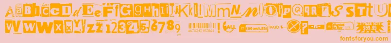 Anonymousclippings Font – Orange Fonts on Pink Background