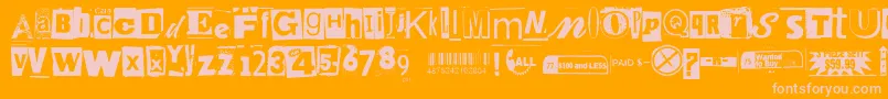 Anonymousclippings Font – Pink Fonts on Orange Background