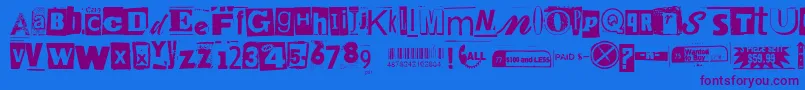 Anonymousclippings Font – Purple Fonts on Blue Background