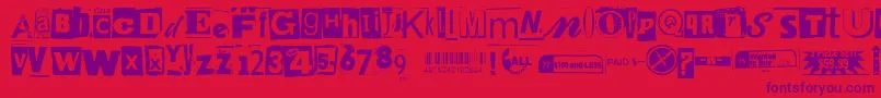 Anonymousclippings Font – Purple Fonts on Red Background
