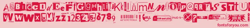 Anonymousclippings Font – Red Fonts on Pink Background