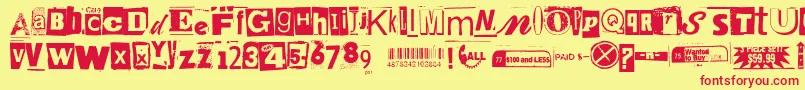 Anonymousclippings Font – Red Fonts on Yellow Background