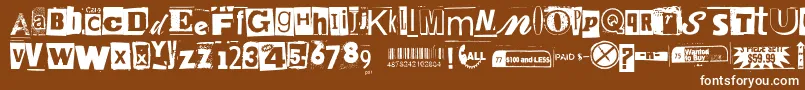 Anonymousclippings Font – White Fonts on Brown Background