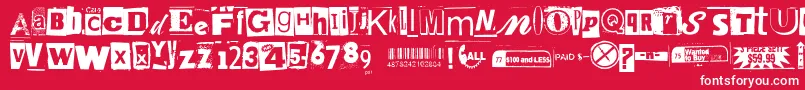 Anonymousclippings Font – White Fonts on Red Background