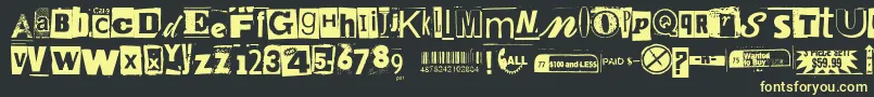 Anonymousclippings Font – Yellow Fonts on Black Background