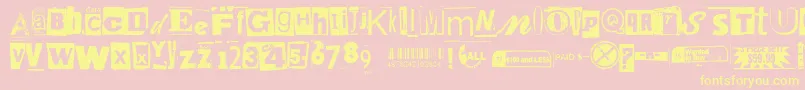 Anonymousclippings Font – Yellow Fonts on Pink Background