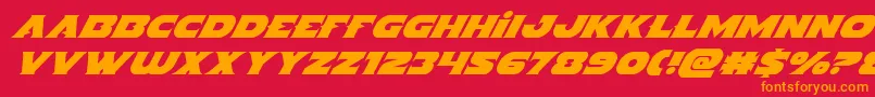 Indigodemonsuperital Font – Orange Fonts on Red Background