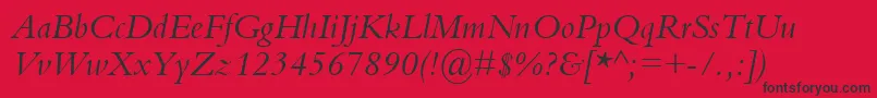 KuriakosSsiItalic Font – Black Fonts on Red Background