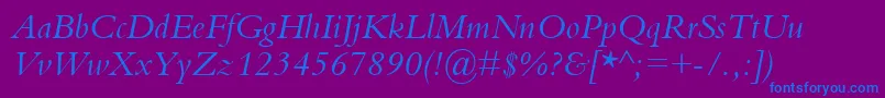 KuriakosSsiItalic Font – Blue Fonts on Purple Background