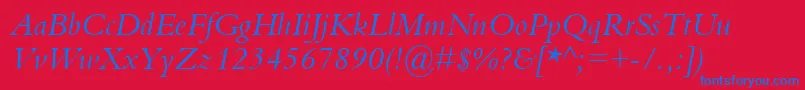 KuriakosSsiItalic Font – Blue Fonts on Red Background