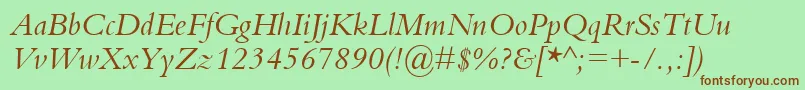 KuriakosSsiItalic Font – Brown Fonts on Green Background