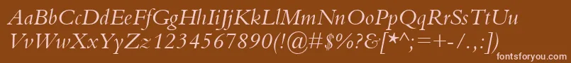 KuriakosSsiItalic Font – Pink Fonts on Brown Background