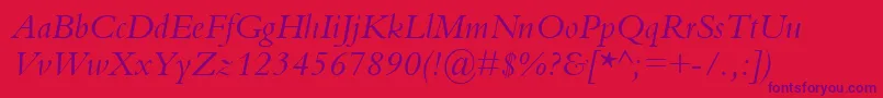 KuriakosSsiItalic Font – Purple Fonts on Red Background