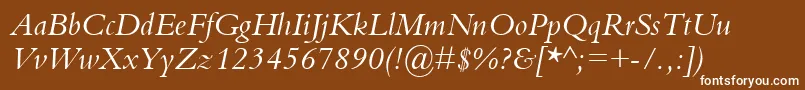 KuriakosSsiItalic Font – White Fonts on Brown Background