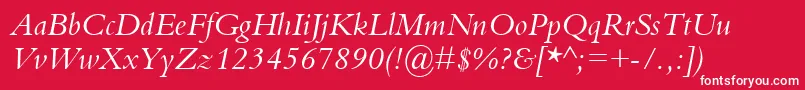 フォントKuriakosSsiItalic – 赤い背景に白い文字