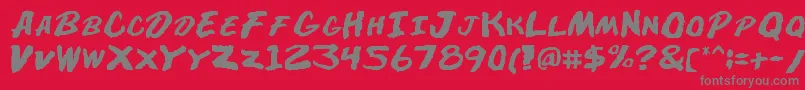 Dare Font – Gray Fonts on Red Background