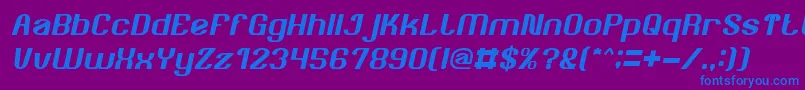 AgeOfAwakeningItalic-Schriftart – Blaue Schriften auf violettem Hintergrund