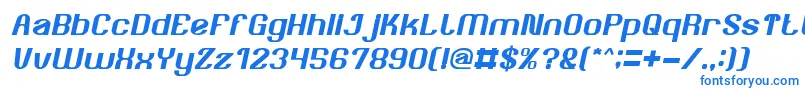 AgeOfAwakeningItalic-Schriftart – Blaue Schriften auf weißem Hintergrund