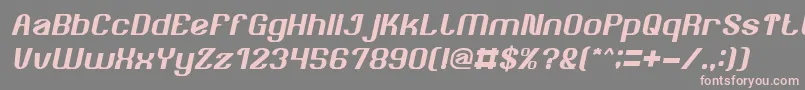 フォントAgeOfAwakeningItalic – 灰色の背景にピンクのフォント