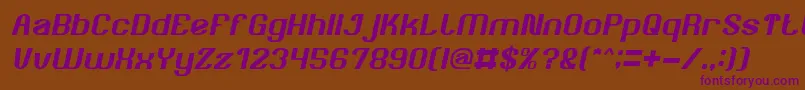 フォントAgeOfAwakeningItalic – 紫色のフォント、茶色の背景