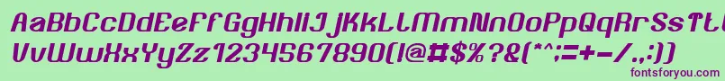 AgeOfAwakeningItalic-fontti – violetit fontit vihreällä taustalla