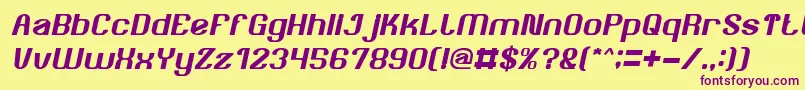 AgeOfAwakeningItalic-fontti – violetit fontit keltaisella taustalla