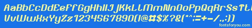 AgeOfAwakeningItalic Font – Yellow Fonts on Blue Background