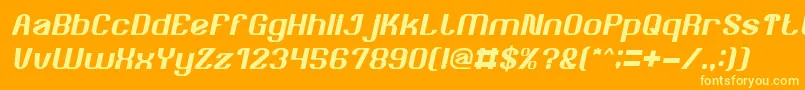 AgeOfAwakeningItalic-Schriftart – Gelbe Schriften auf orangefarbenem Hintergrund