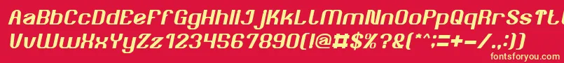 Шрифт AgeOfAwakeningItalic – жёлтые шрифты на красном фоне