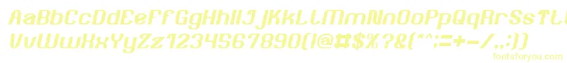 Шрифт AgeOfAwakeningItalic – жёлтые шрифты на белом фоне
