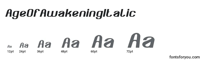 Размеры шрифта AgeOfAwakeningItalic