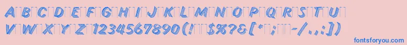 フォントSkidRowPlain – ピンクの背景に青い文字