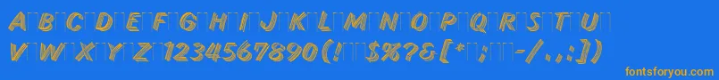SkidRowPlain Font – Orange Fonts on Blue Background