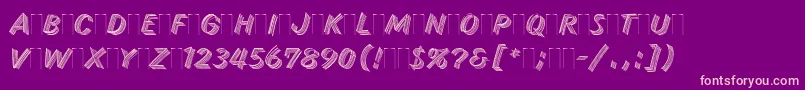 SkidRowPlain Font – Pink Fonts on Purple Background