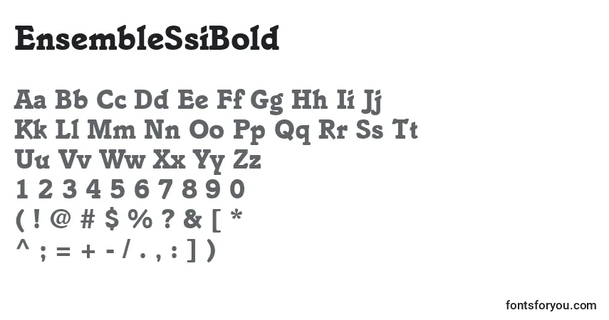 A fonte EnsembleSsiBold – alfabeto, números, caracteres especiais