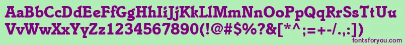EnsembleSsiBold Font – Purple Fonts on Green Background