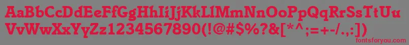 EnsembleSsiBold Font – Red Fonts on Gray Background