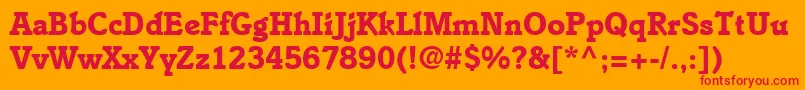 EnsembleSsiBold Font – Red Fonts on Orange Background