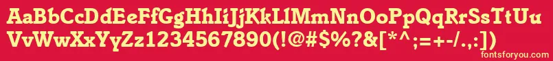 フォントEnsembleSsiBold – 黄色の文字、赤い背景