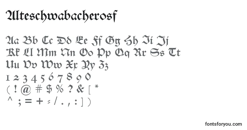 Шрифт Alteschwabacherosf – алфавит, цифры, специальные символы