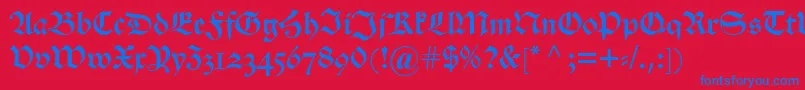 Alteschwabacherosf Font – Blue Fonts on Red Background