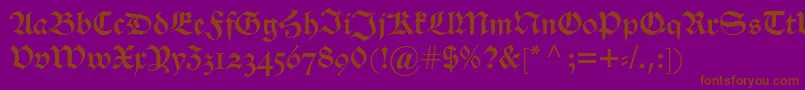 Шрифт Alteschwabacherosf – коричневые шрифты на фиолетовом фоне