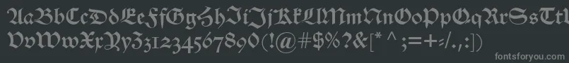 Alteschwabacherosf-fontti – harmaat kirjasimet mustalla taustalla