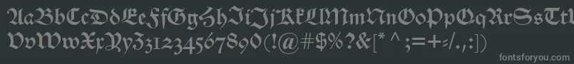 フォントAlteschwabacherosf – 黒い背景に灰色の文字