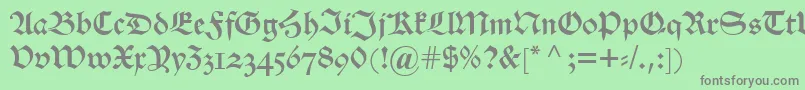 フォントAlteschwabacherosf – 緑の背景に灰色の文字