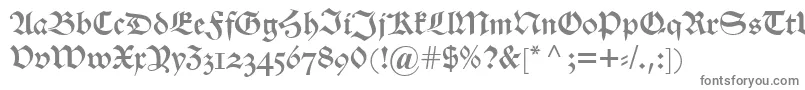 フォントAlteschwabacherosf – 白い背景に灰色の文字